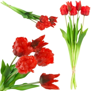 CV13899-8 TULIPANY Tulipan PAPUZIE Bukiet GUMOWANE 5SZT real