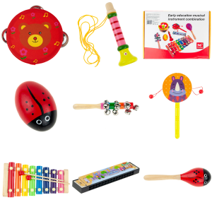 KSL706389 DREWNIANE INSTRUMENTY ZESTAW DLA DZIECI CYMBAŁKI