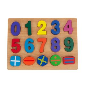 TG50034 CYFRY KLOCKI DREWNIANE UKŁADANKA CYFERKI PUZZLE
