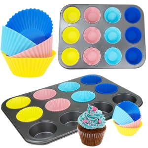 TG56237 BLACHA MUFFINKI 12 SILIKONOWYCH FOREMEK BABECZKI