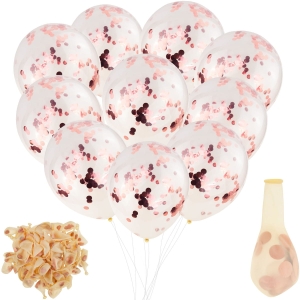 TG66226-2 BALONY Z KONFETTI 100SZT PRZEZROCZYSTE CONFETTI ROSE