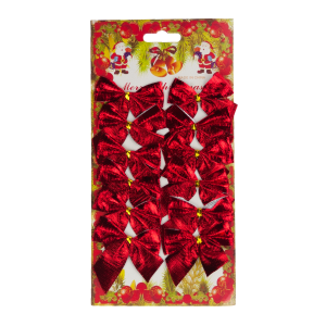 TG59773-3 KOKARDKI 12SZT. CZERWONE BŁYSZCZĄCE