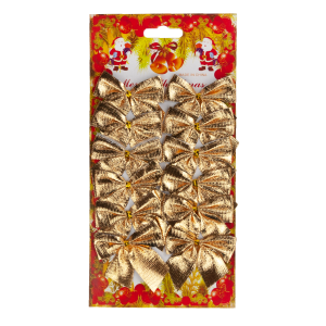 TG59773-2 KOKARDKI 12SZT. ZŁOTE BŁYSZCZĄCE