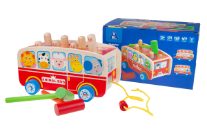 AUTOBUS DREWNO ZABAWKA DLA DZIECI DREWNIANA TG50021