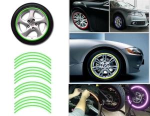 AG555C NAKLEJKI ODBLASKOWE NA KOŁA GREEN