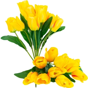 CV26815-2 TULIPAN DUŻY BUKIET TULIPANÓW X9 ŻÓŁTY