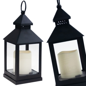 TG45628 LAMPKA LATARNIA LED CZARNA DO DOMU OGRODU RORATY