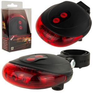 HH74 LAMPKA ROWEROWA LASEROWA 5 LED LASER