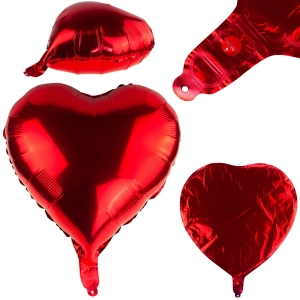 TG66235-2 BALON FOLIOWY SERCE CZERWONY SERDUSZKO NA HEL