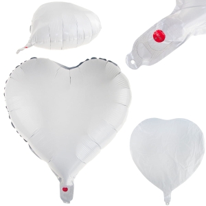 TG66235-1 BALON FOLIOWY SERCE BIAŁY NA HEL WALENTYNKI