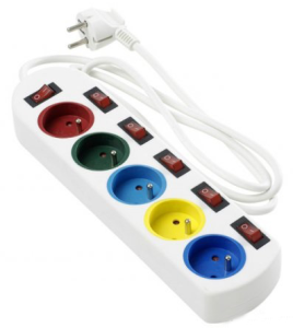 LISTWA NA 5 GNIAZD PRZEDŁUŻACZ 1,5M Z WYŁĄCZNIKAMI