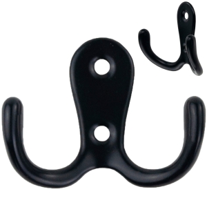 TG67387 WIESZAK NA UBRANIA HACZYK PODWÓJNY CZARNY METALOWY