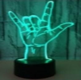 ZD98I LAMPKA NOCNA RĘKA 3D LED