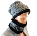 BQ52E KPL UNISEX CZAPKA I SZALIK GREY