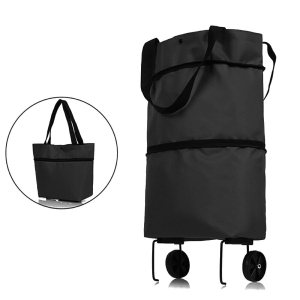 AG392B SKŁADANA TORBA NA KÓŁKACH BLACK