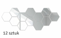 AG543D NAKLEJKI LUSTRO SZEŚCIOKĄTY 12SZT
