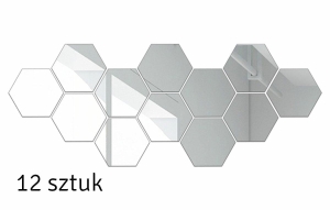 AG543D NAKLEJKI LUSTRO SZEŚCIOKĄTY 12SZT