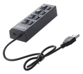 AK228A HUB 4xUSB AKTYWNY Z WYŁĄCZNIKAMI