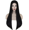 BQ3E PERUKA WŁOSY 80cm CZARNE COSPLAY