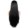 BQ3E PERUKA WŁOSY 80cm CZARNE COSPLAY