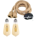 ZD151A OPRAWA SUFITOWA 2x1M E27 SZNUR JUTOWY