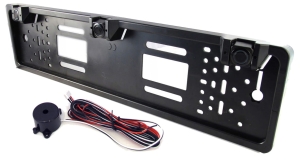 Czujniki  parkowania w  ramce tablicy  rejestracyjnej z  BUZZEREM i złącza serwisowe