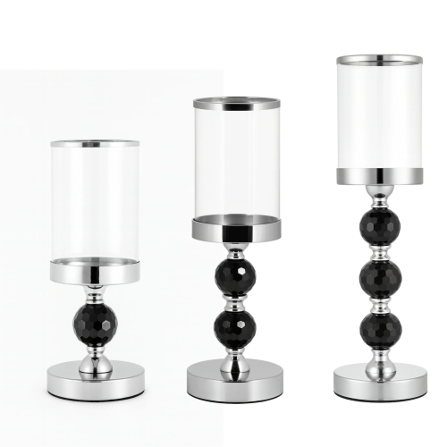 DA191B KOMPLET 3 ŚWIECZNIKÓW CZARNY