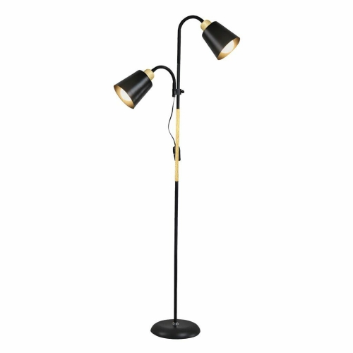 ZD191 STOJĄCA LAMPA PODŁOGOWA 2xE27 195CM CZARNA