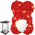 BQ54 MIŚ Z RÓŻ Z SERCEM 23CM LED
