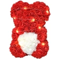 BQ54 MIŚ Z RÓŻ Z SERCEM 23CM LED