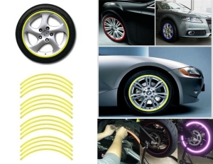 AG555D NAKLEJKI ODBLASKOWE NA KOŁA YELLOW
