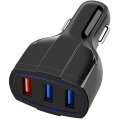 PLS34F ŁADOWARKA SAM. QC 3.0 3xUSB BLACK