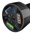 PLS34H ŁADOWARKA SAMOCHODOWA 3xUSB QC