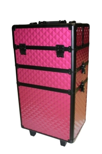 CA19D KUFER NA KÓŁKACH 3w1 61x36x25 CZARNO-RÓŻOWY