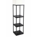 ZD178 STOJĄCA LAMPA PODŁOGOWA Z PÓŁKAMI CZARNA E27 160CM