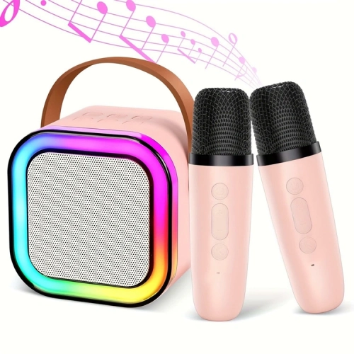 ZS55A ZESTAW KARAOKE BLUETOOTH GŁOŚNIK + 2x MIKROFON RÓŻOWY