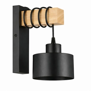ZD192 LAMPA ŚCIENNA DREWNO CZARNA
