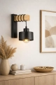 ZD192 LAMPA ŚCIENNA DREWNO CZARNA