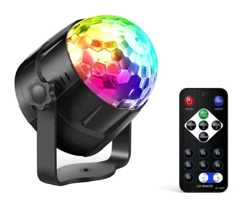 ZS48 PROJEKTOR KULA DISCO LED RGB