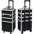 CA19B KUFER NA KÓŁKACH 3w1 61X36X25 BLACK-SILVER