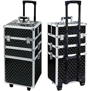 CA19B KUFER NA KÓŁKACH 3w1 61X36X25 BLACK-SILVER