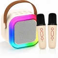 ZS55 ZESTAW KARAOKE BLUETOOTH GŁOŚNIK + 2x MIKROFON BIAŁY