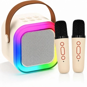 ZS55 ZESTAW KARAOKE BLUETOOTH GŁOŚNIK + 2x MIKROFON BIAŁY