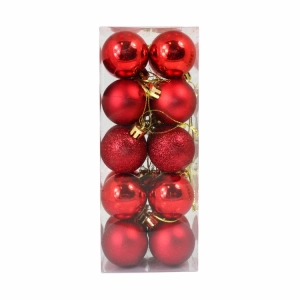 DA531A BOMBKI CHOINKOWE ZESTAW 20PCS 4CM CZERWONE