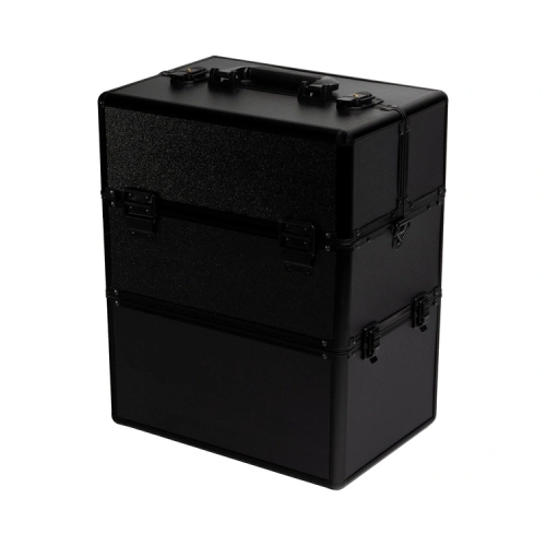 CA24B KUFER KOSMETYCZNY CAŁY CZARNY XXL 41,5 x 35 x 23