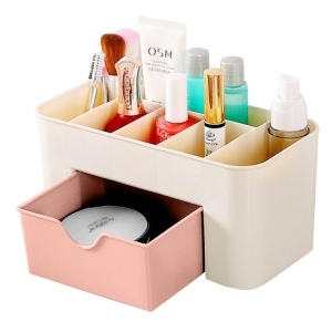 AG605A ORGANIZER NA KOSMETYKI BEŻ - RÓŻ
