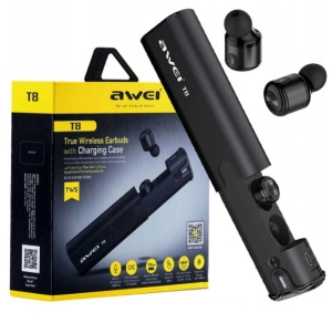 Słuchawki bezprzew. Bluetooth AWEI T8 + PowerBank
